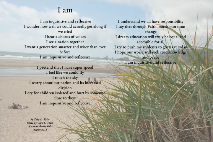 Tyler I Am Poem  (Picture Cannon Beach, OR 